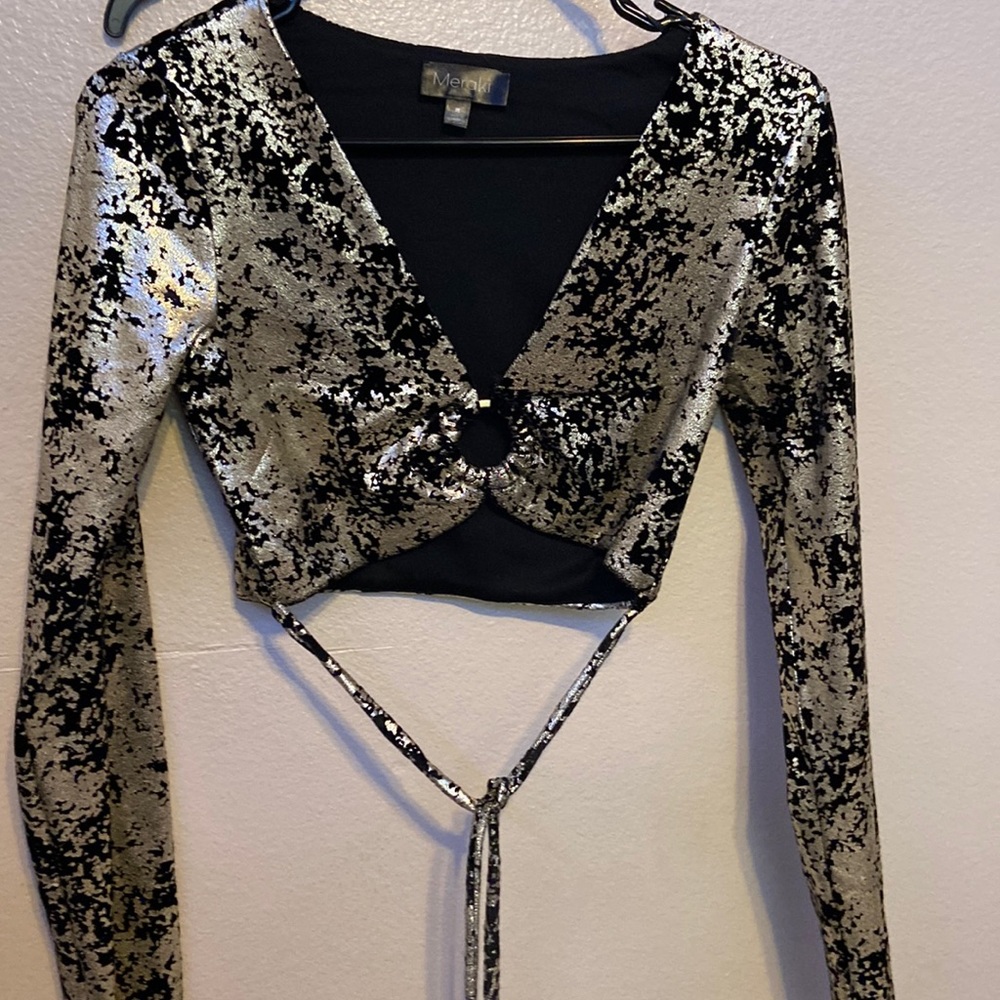 sexy long sleeve tie around
